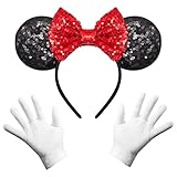 🎀Sie Erhalten - 1 * Maus Ohren Haarreif und 1 * weiße Handschuhe. Komm und verwandle dich in eine super süße und charmante kleine Maus!