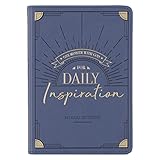 One Minute with God for Daily Inspiration Devotional, Blue Faux Leather Flexcover