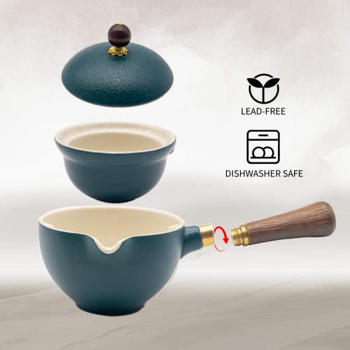 LURRIER Portable Gongfu Tea Set with 360° Rotation