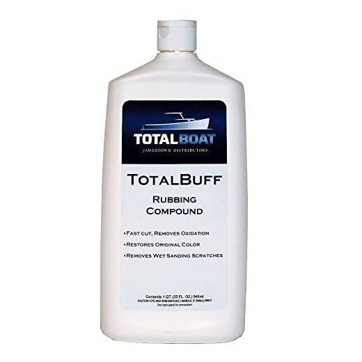 TotalBoat TotalBuff Marine Rubbing Compound (Quart) | Removes Heavy Oxidation and Scratches | Aggressive Fast Cut Liquid Formula for Fiberglass Gelcoat & Paint Restoration on Boats and Cars