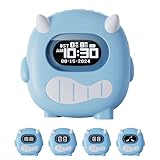 Monster Vibrating Alarm Clock - 3000mAh Rechargeable Battery 120-Day, Strong Vibration for Heavy Sleepers, Cute Emoji Faces, Dual Alarms, Portable Bed Shaker Perfect for Kids, Travel and Dorm Rooms