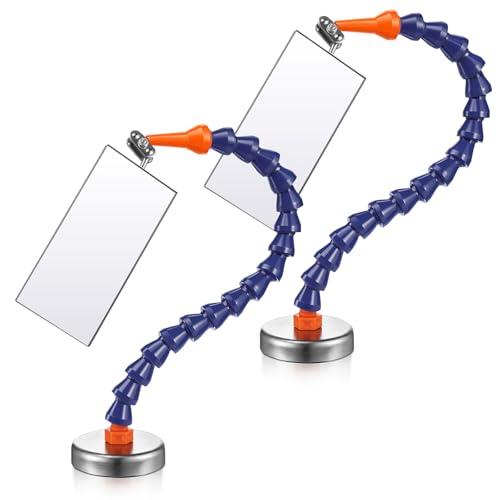 2 Pcs Inspection Mirror Kit 17.5 Inches Long 360° Rotation Weldin...