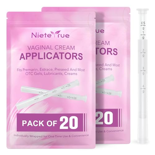 Image of Nieteyrue Plastic Vaginial Applicators for Cream (40 Packs) Update Version Individually Wrapped Dosage Markings Fit to Most Cream, Lub-RIC-Ants, or Gels, Feminine Hygienic Cream Applicator