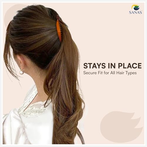 Image of Sanas Fishtail Hair Clip (4Pcs) Banana Style Hair Clip Hair Accessories For Women And Girls Fishtail small size stylish hair clips (4Pcs) (Assorted)