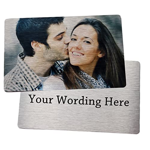 Personalized Double Sided Metal Wallet Photo & Wording (Personalized Photo Metal Wallet Card Insert)