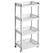 SONGMICS Carrello Mobile Scaffale a 4 Ripiani per Cucina Bagno Cantina Altezza 86 cm KSC04WT