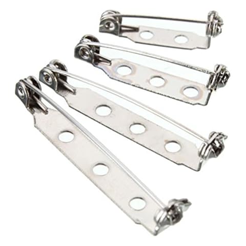 KingbeefLIU 100 Pcs Brooch Bar Backs Safety Pins Badge Fasteners for Jewellery Findings Personalized Brooch, Simple and Stylish Small pin 25mm Cover