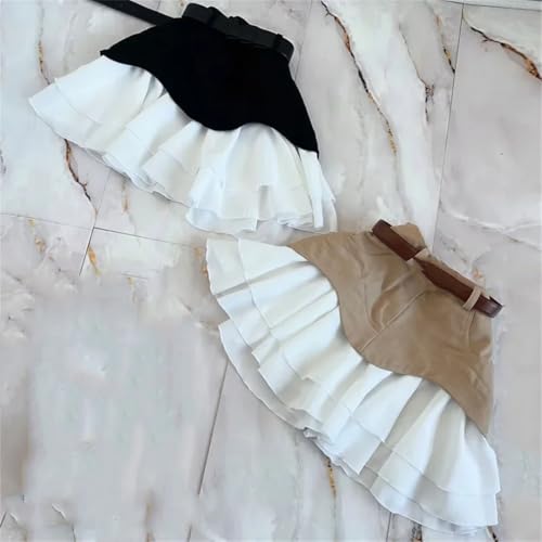 Women’S Mini A-Line Skirt High Waist Denim Ruffle Skirt Slim Fit Casual Summer Short Skirts4