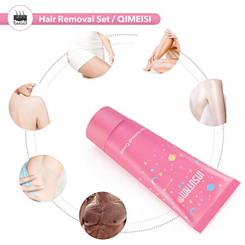 Hair Removal Cream Suit- 60ml Painless Hair Depilatory Cream and 30g Non-Irritating Hair Growth Inhibitor Cream, Friendly Flawless for All Skin Type