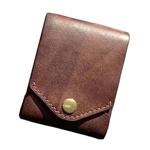 Multifunctional Compact Wallet for Men Women Large Capacity Card Holder with Pen Slot Handmade PU Leather Small Purse