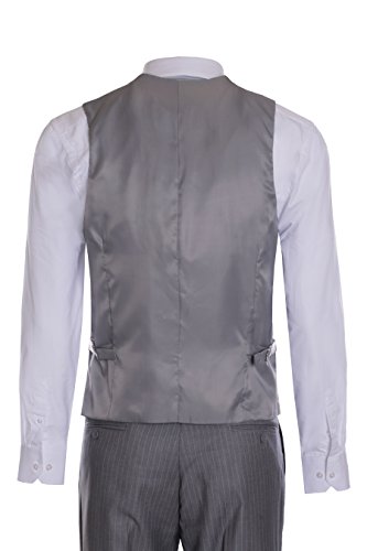 Men's Premium Modern Fit Pinstripe Suit - Many Colors (Light Gray Pinstripe, 40 Long)…4