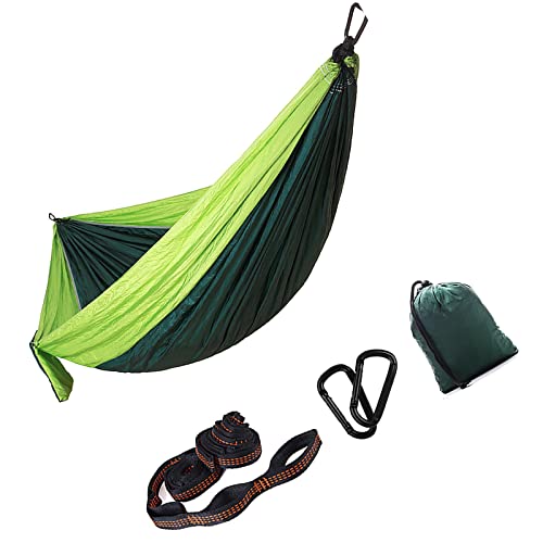 Hamaca, Ultraligero al Aire Libre con mosquetones 270 x 140 cm Nylon de paracaídas Transpirable Secado rápido for jardín, mochilero, Viajes, Camping, Senderismo