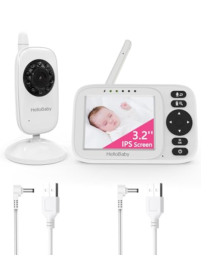 HelloBaby Baby Monitor with Camera and Audio, 3.2'' No WiFi