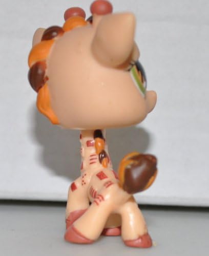 Giraffe #902 (Tan, Orange/Green Eyes, Tribal Symbol Spots) - Littlest Pet Shop (Retired) Collector Toy - LPS Collectible Replacement Single Figure - Loose (OOP Out of Package & Print) image 5