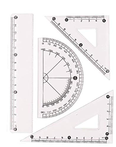 Nouvelle règle Étudiant Papeterie Set Plastique Règle 15/20 cm Utilisation Étudiant Triangle Ensemble Rapporteur Cover