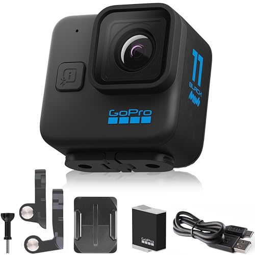 GoPro HERO11 Black Mini – E-Commerce Packaging – Waterproof Action Camera with 5.3K60 Ultra HD Video, 27MP Photos, 1/1.9 - Detailed View
