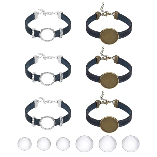 Pulsera en blanco para joyería de aleación con base de bisel de 18 y 25 mm