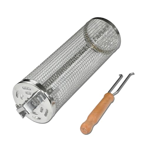 Grillkäfig Aus Edelstahl, Rollender Grillkorb Für Grill, Grillen, Rollender Grillkäfig | BBQ Grill Grillrost Grillzubehör Dank Schwerem Edelstahl-Netzwerk mit...