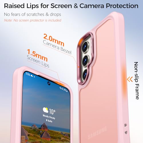 Image of Rayboen for Translucent Matte Samsung S23+ Plus Case, Pink