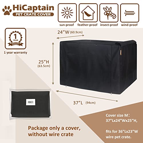Hicaptain Folding Metal Dog Crate Cover For 36 Inches Wire Pet Cage (Black) #TOP1