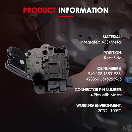 Image of CCIYU Door Lock Actuator Rear side for Buick Allure 2010 replaces 940-108 | for Buick LaCrosse 2010-2019 for Cadillac ATS /CTS 2011-2020 for Chevy Camaro /Cruze 2010-20 power door lock replaces 13501988