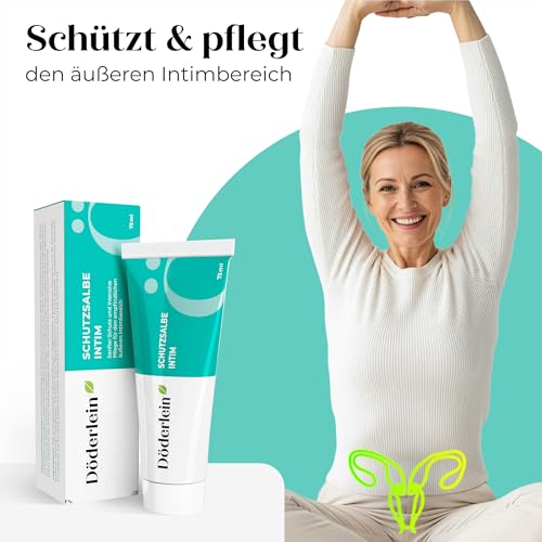 DÖDERLEIN® Schutzsalbe INTIM – Schutz & Pflege für den äußeren Intimbereich – Bei Reibung & Hautreizung – Mit 9,4% Dexpanthenol & Milchsäure – pH-Balance – Ohne Duft- & Konservierungsstoffe – 75 ml