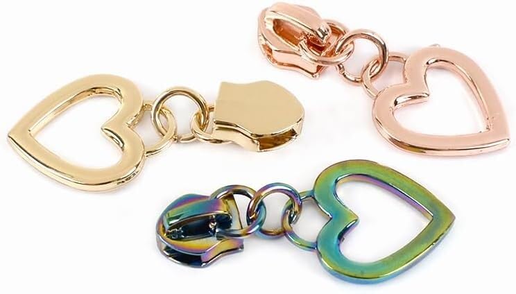 Tirador de cremallera Tirador de cremallera de repuesto 10/30 piezas 5 # Deslizadores de cremallera for cremalleras de nailon Bolsa Cabezal de tirador de cremallera de corazón Kit de reparación de cos