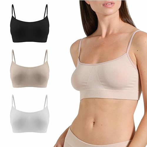 Risalti Reggiseno Senza Ferretto Bamboo Spalla Stretta 3 Pz - Bralette Supporto Leggero in Microfibra, Intimo, Top Donna, Senza Cuciture - Made in Italy
