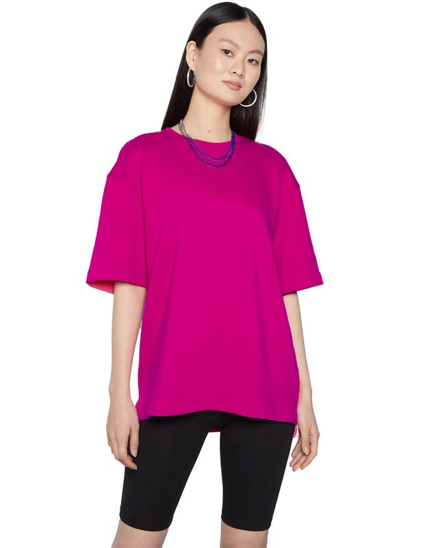 DROBESolid Oversized Cotton T-Shirt for Men and Women/Unisex Oversized T-Shirt/Pure Cotton T-Shirt/Streetwear Everyday Basics