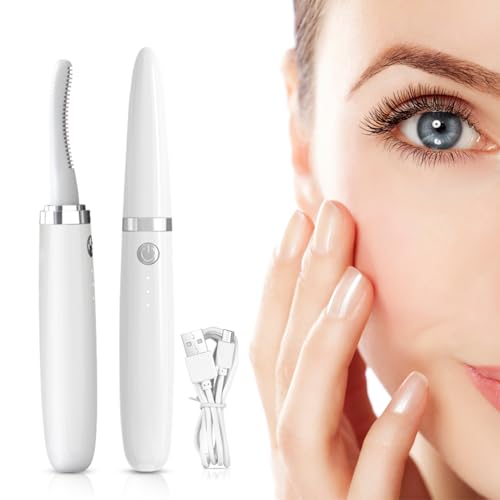 Fouvin Rizador de pestañas eléctrico con peine de silicona para pestañas, rizador de pestañas eléctrico, recargable, rizador de pestañas para un estilo duradero, adecuado para pestañas postizas y