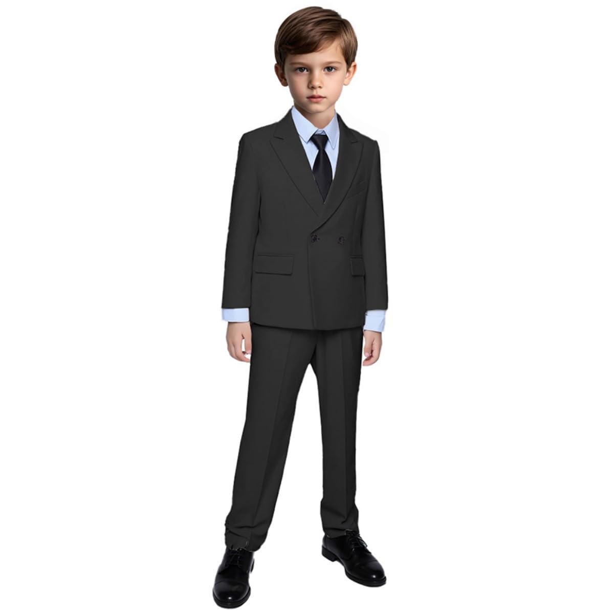 Zweireihiger Jungen-Smokinganzug, verstellbare Taille, für Kleinkinder, Teenager, Jungen, Kommunion, Hochzeit, 2 Stück