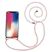 Produktbild JMstore Handykette kompatibel mit Motorola Moto E6 Plus Kordel Necklace Schnur PC Rückschale Silikon.Stylische Kette/Halsband Lanyard