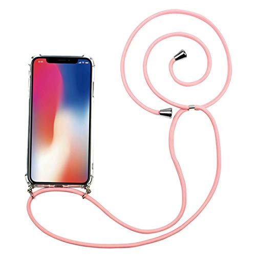 JMstore Funda Compatible con Huawei Nova 3i/P Smart Plus Transparente TPU PC Carcasa.movil con Colgante/Cadena.Protectora ponible Cordón Cruzado