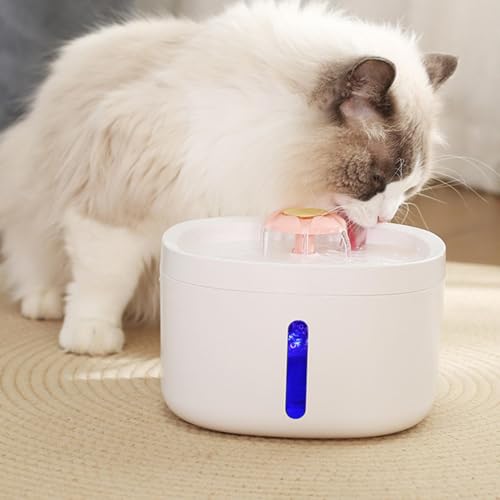 Fuente de agua para gatos automática de 2,6 L bebedero silencioso de silicona y ABS 5