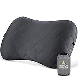 Hikenture Camping Pillow with Removable Cover - Ultralight Inflatable Pillow for Neck Lumber Support - Upgrade Backpacking Pillow - Washable Travel Air Pillows for Camping, Hiking, Backpacking (Grey)