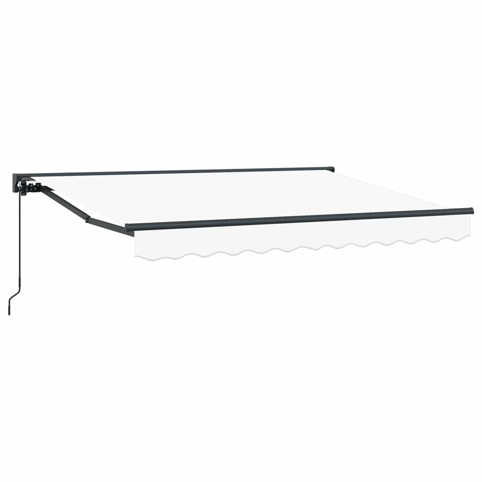 Auvent rétractable manuel 3,5x2 m blanc doté d'une solution d'ombre ajustable