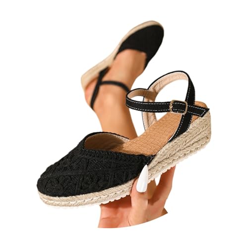 Sandales de loisirs confortables à talon compensé et bout fermé chic