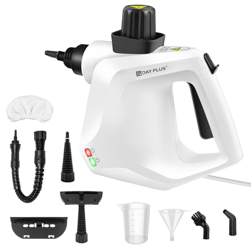 Nettoyeur vapeur 1000 W - Puissant et polyvalent - Pour sol, meubles rembourrés et salle de bain - Vapeur de 3,2 bar - 9 accessoires pour joints et canapé