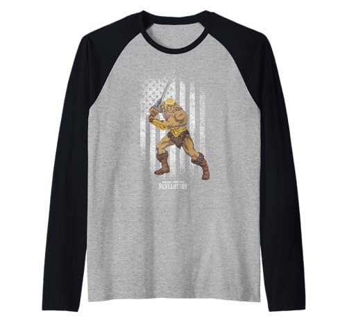 T-shirt raglan He-Man Masters of the Universe look vintage usa pour fan de pop culture