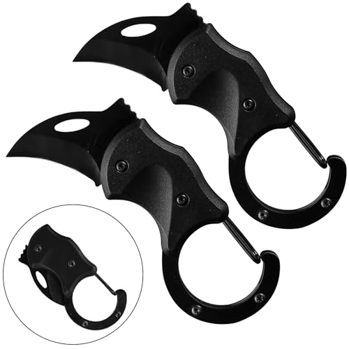 Kreomitxt Small Folding Pocket Knife for Men, EDC Knife with Carabiner Design and Stainless Steel Blade, Mini Knives Gadgets Box Cutter for Everyday Carry, Gift for Men (2)