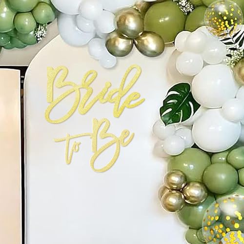 MASTRON Bride to Be Sign - Glitter Gold Felt Letters Bridal Shower Decal for Backdrop Bride to Be Sign Letters for Balloon Arch Photo Props Bachelorette Engagement Wedding