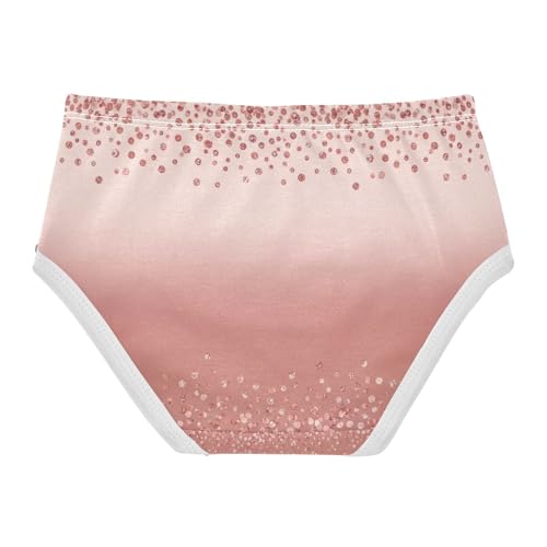 Rose Gold Underwear for Girls, Toddler Panties, Girls Cotton Underwear, 2–8 Years2