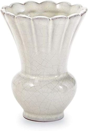 Mud Pie Tamaño del florero esmaltado agrietado 4 "x 2 34" blanco