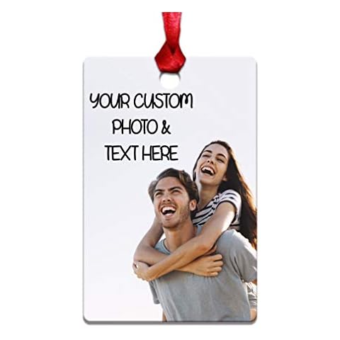 Style In Print Custom Holiday Christmas Ornament Custom Personalized Photo & Text Aluminum Portrait Shape Cover