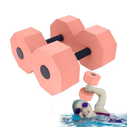 Mancuernas Antideslizantes - 1 Par Pesas Ejercicio En Piscina Mancuernas | Diseño Ergonómico, Anti-Rodadura, Equipo Ligero De Aeróbic Con Barra De Agarre Para Entrenamiento, Ideal Para Gimnasio, Yoga