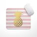 Pineapple Mousepad - Light Pink Stripe Gold Pineapple - Carnation Gold Pineapple Mouse Pad, Glitz Mouse Pad Pink and White Stripes Watercolor Mouse Pad Personalized Mouse Pad