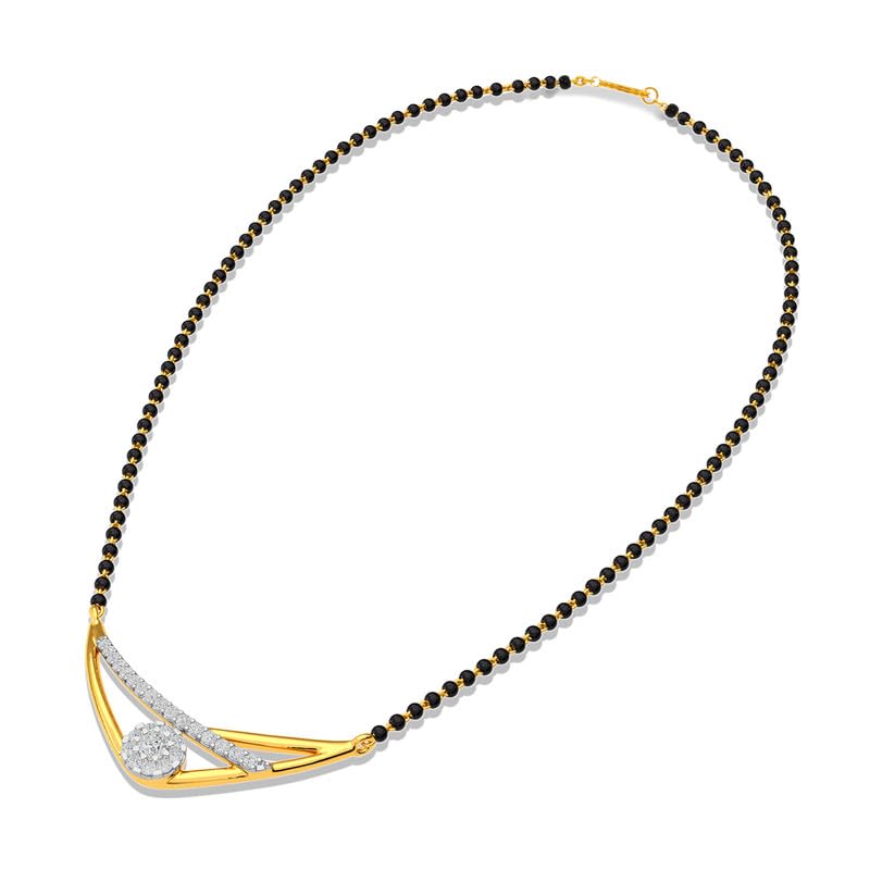 Image of KISNA JEWELS 14KT|18KT BIS Hallmark Pure Gold and Diamond Mangalsutra For Women