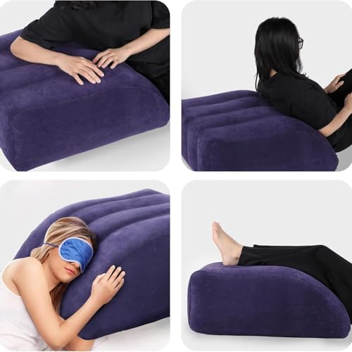 Oreiller d'élévation des jambes gonflable coussin genou lit bleu
