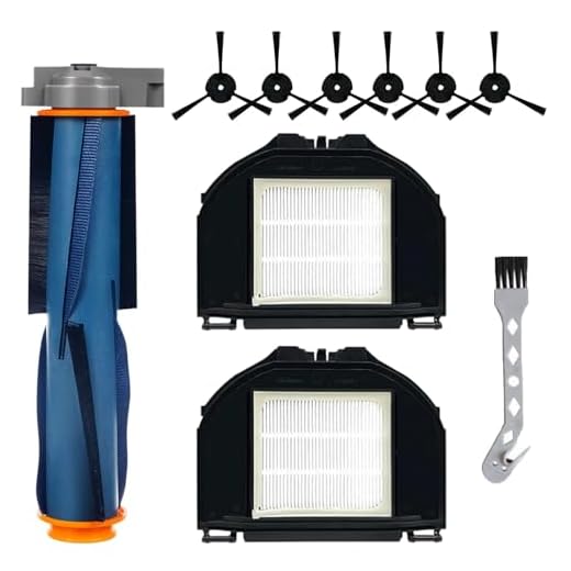MengTiger Conjunto de 10 peças de reposição para aspirador de pó robô Shark RV2310 RV2310AE, 1 escova principal, 2 filtros HEPA, 6 escovas laterais, 1 escova de limpeza