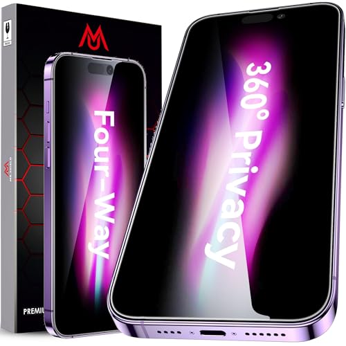 Image of Mr.Shield 360 True Privacy Screen Protector Tempered Glass Guard for iPhone 14 Pro, 4-Way Anti-Spy with Easy Installation Kit, 9H Hardness, 3D Curved Edges, Case-Friendly
